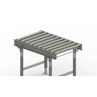 Roller conveyor, steel frame with zinc plated steel rollers