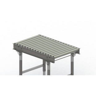 Roller conveyor, steel frame with zinc plated steel rollers