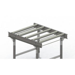 Roller conveyor, steel frame with zinc plated steel rollers