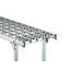 Light duty skate wheel conveyor, aluminium frame with zinc plated steel skate wheels