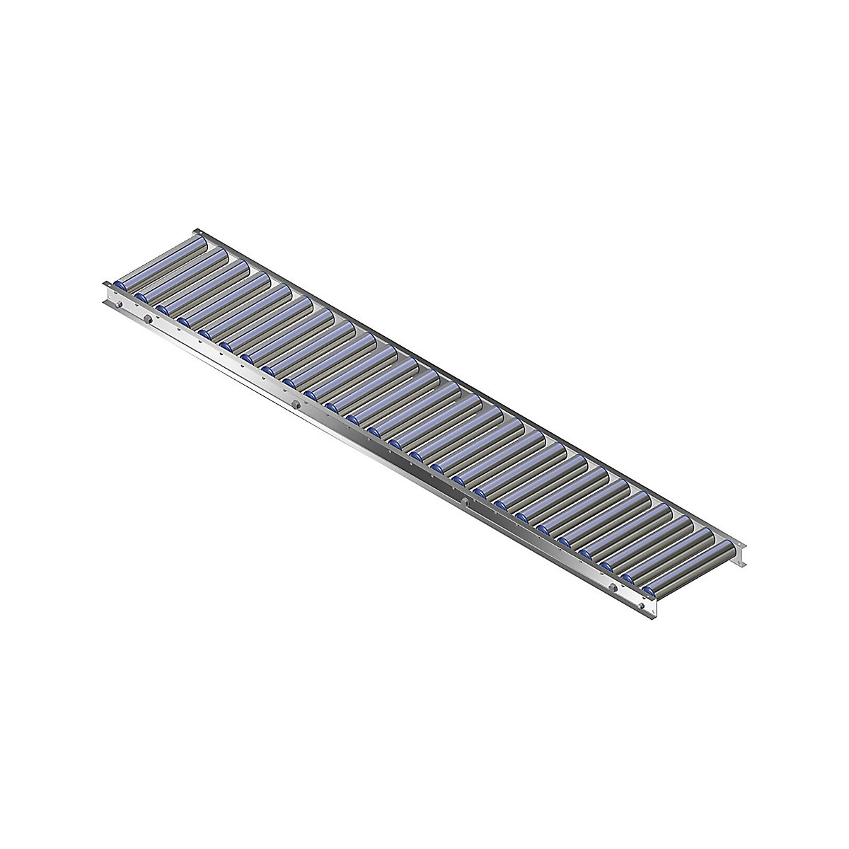 Gura – Light duty roller conveyor, aluminium frame with aluminium rollers, track width 300 mm, axle spacing 75 mm, length 2.0 m