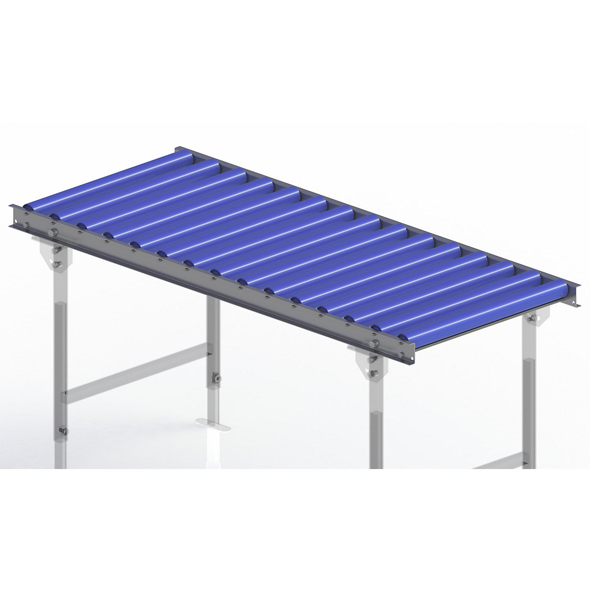 Light duty roller conveyor, steel frame with plastic rollers – Gura, track width 600 mm, axle spacing 100 mm, length 1.5 m-15