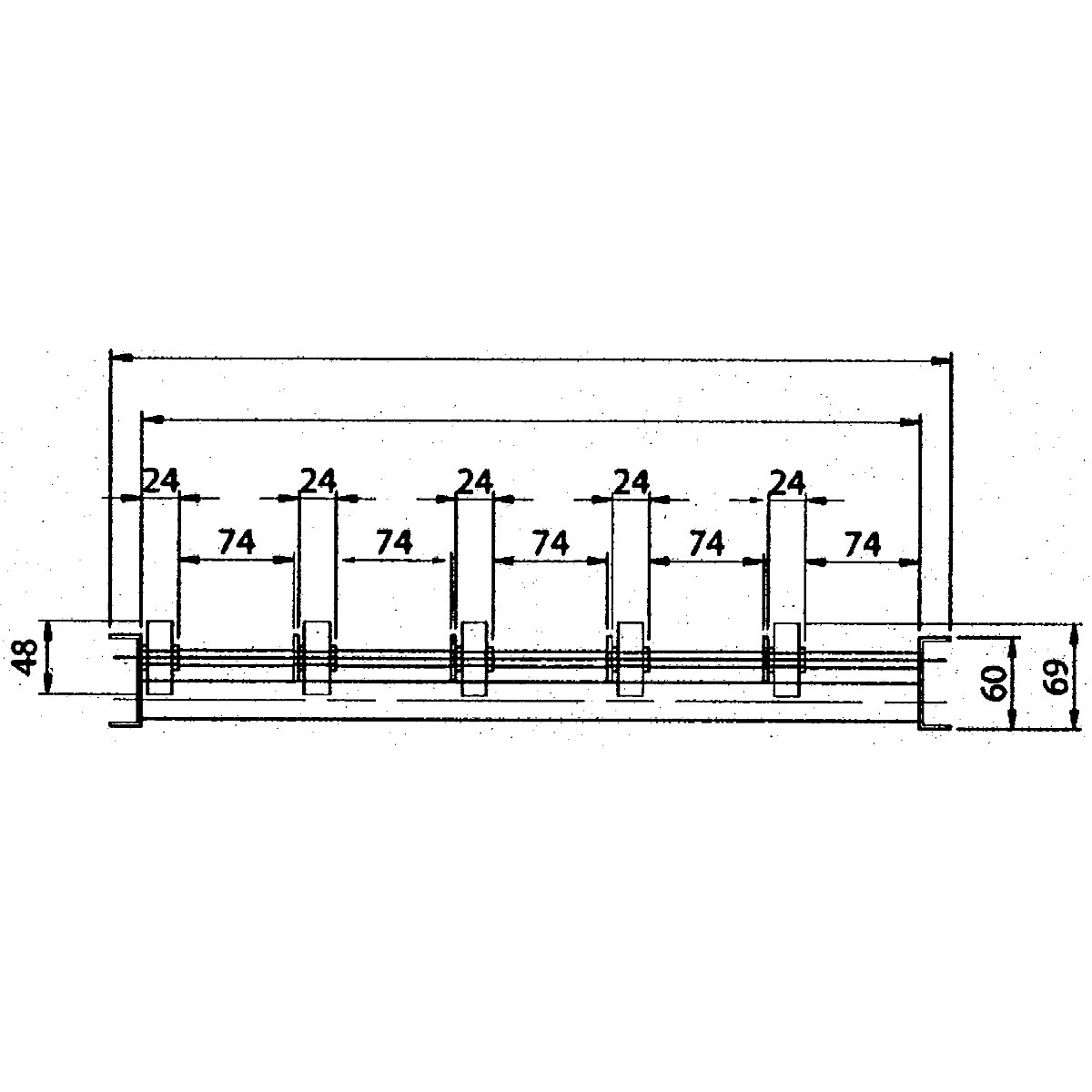 Light duty roller conveyor, steel frame with zinc plated steel rollers – Gura (Product illustration 7)-6