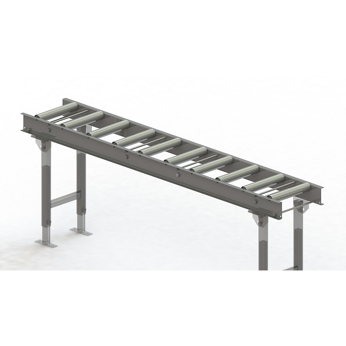 Gura – Roller conveyor, steel frame with zinc plated steel rollers, track width 300 mm, distance between axles 200 mm, length 2 m
