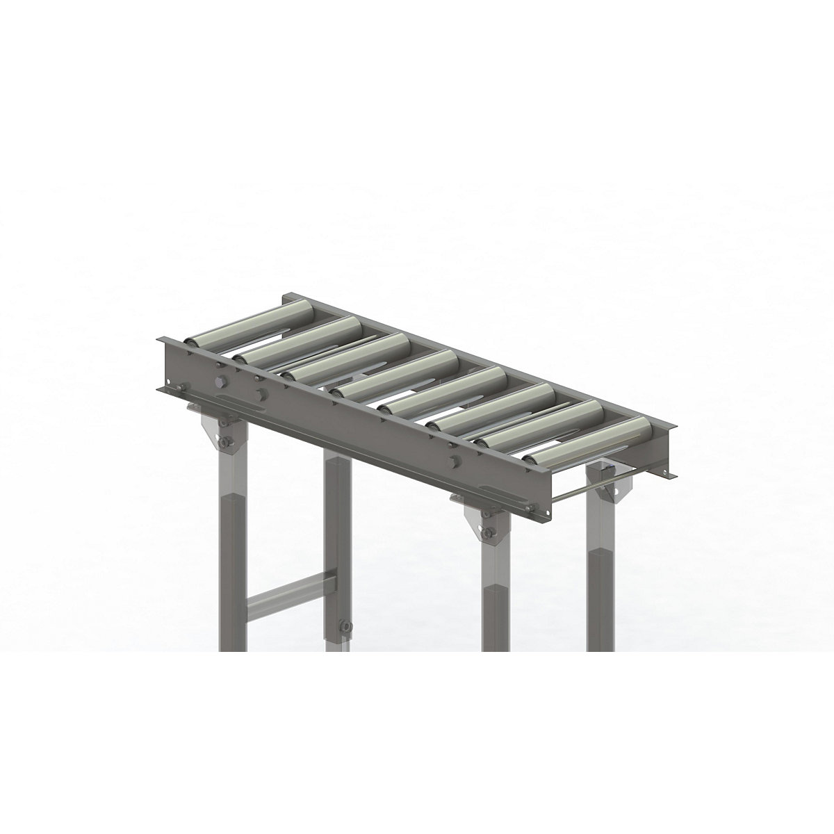 Roller conveyor, steel frame with zinc plated steel rollers – Gura