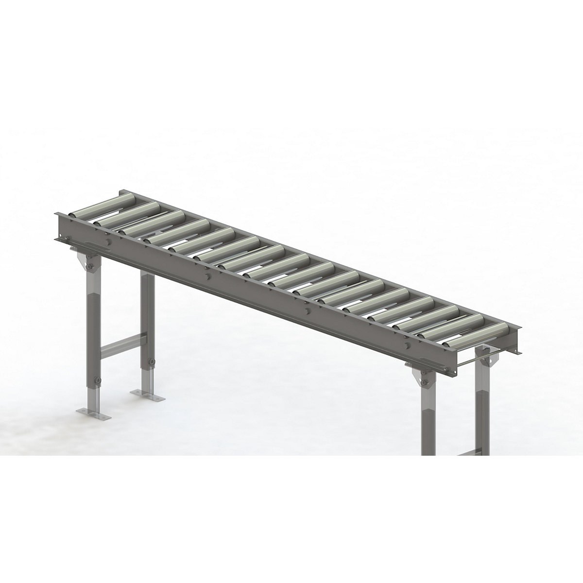 Roller conveyor, steel frame with zinc plated steel rollers – Gura, track width 300 mm, distance between axles 125 mm, length 2 m-6