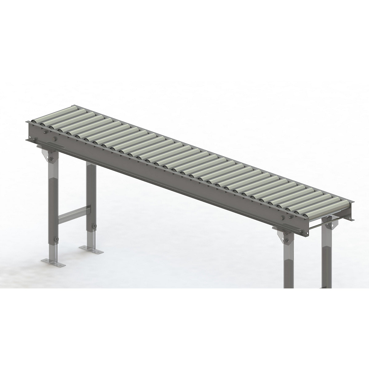 Gura – Roller conveyor, steel frame with zinc plated steel rollers, track width 300 mm, distance between axles 62.5 mm, length 2 m