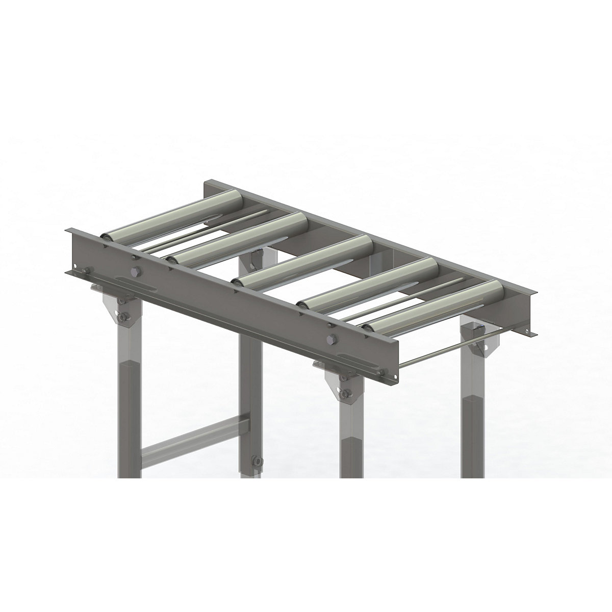 Gura – Roller conveyor, steel frame with zinc plated steel rollers, track width 400 mm, distance between axles 200 mm, length 1 m