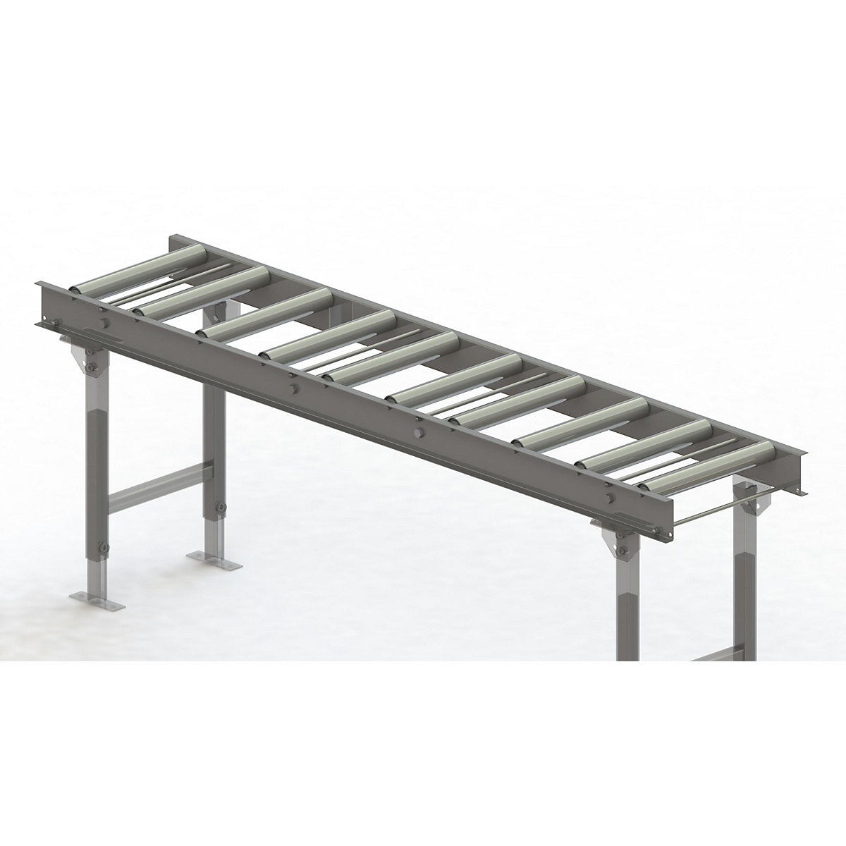 Gura – Roller conveyor, steel frame with zinc plated steel rollers, track width 400 mm, distance between axles 200 mm, length 2 m