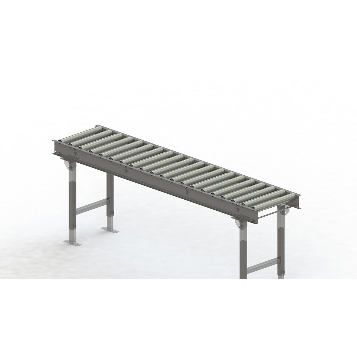 Gura – Roller conveyor, steel frame with zinc plated steel rollers, track width 400 mm, distance between axles 100 mm, length 2 m