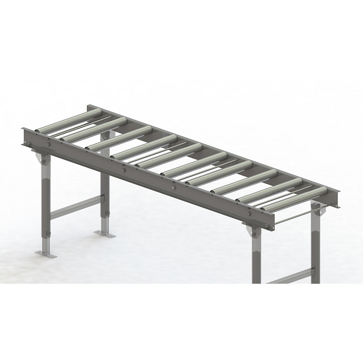 Roller conveyor, steel frame with zinc plated steel rollers – Gura, track width 500 mm, distance between axles 200 mm, length 2 m-5