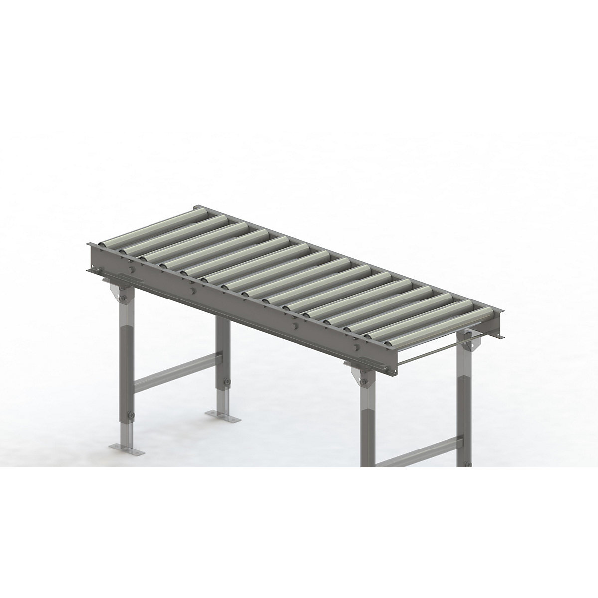 Gura – Roller conveyor, steel frame with zinc plated steel rollers, track width 500 mm, distance between axles 100 mm, length 1.5 m