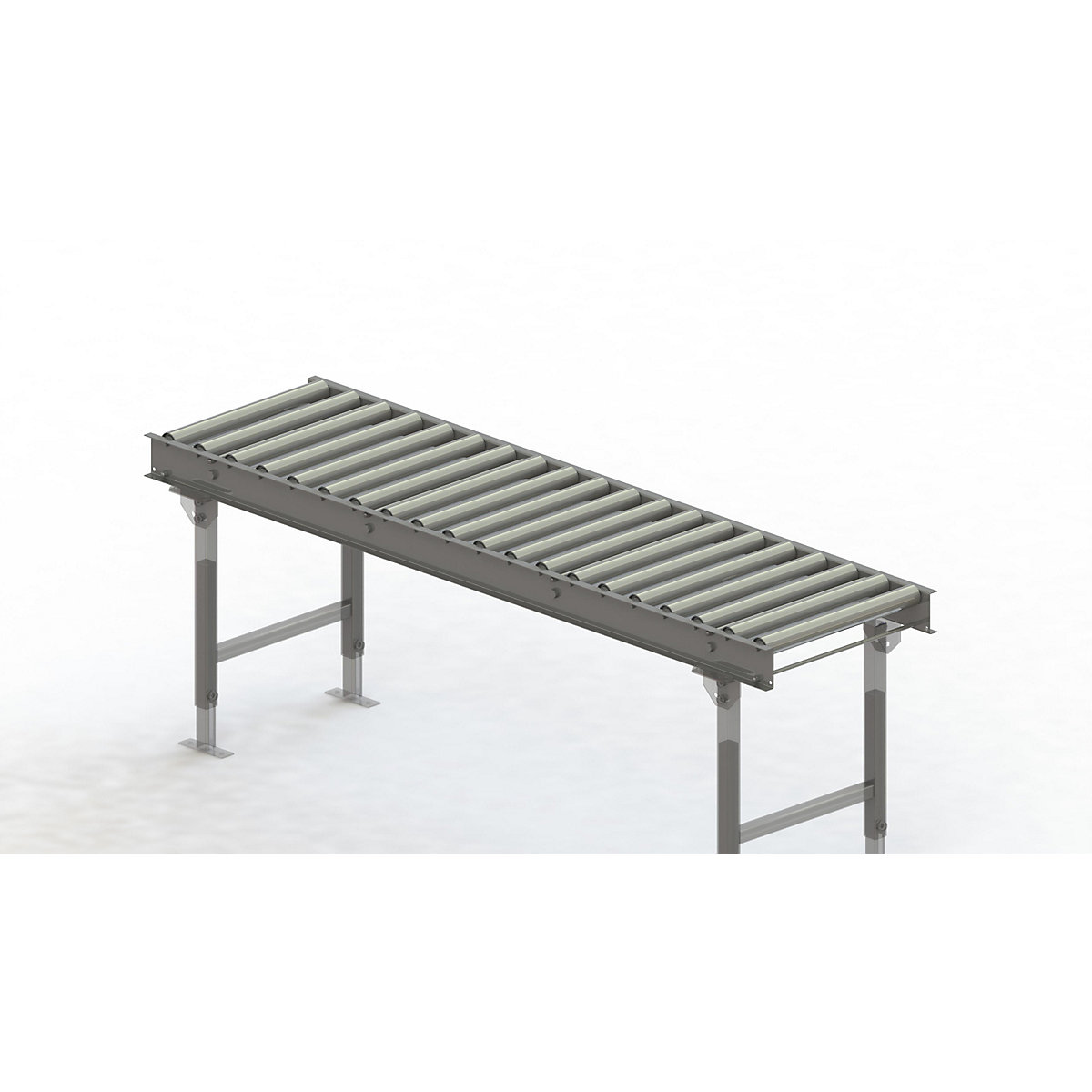 Gura – Roller conveyor, steel frame with zinc plated steel rollers, track width 500 mm, distance between axles 100 mm, length 2 m