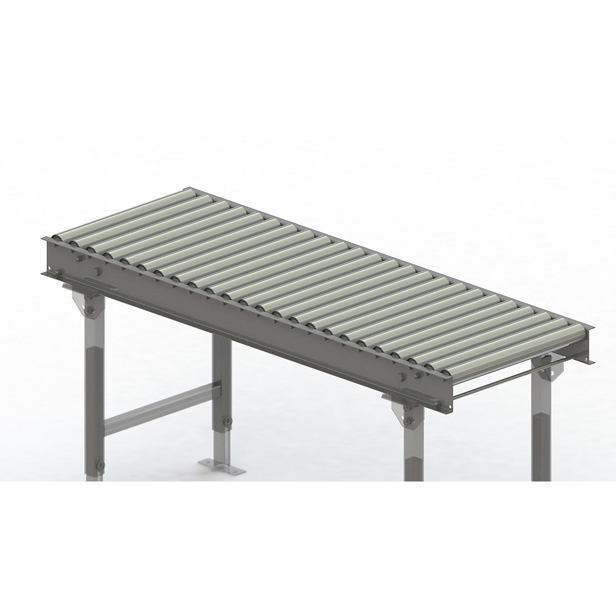 Gura – Roller conveyor, steel frame with zinc plated steel rollers, track width 500 mm, distance between axles 62.5 mm, length 1.5 m