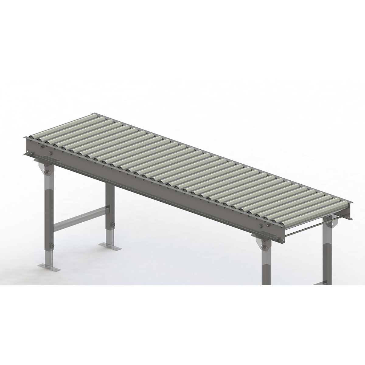 Roller conveyor, steel frame with zinc plated steel rollers – Gura, track width 500 mm, distance between axles 62.5 mm, length 2 m-6