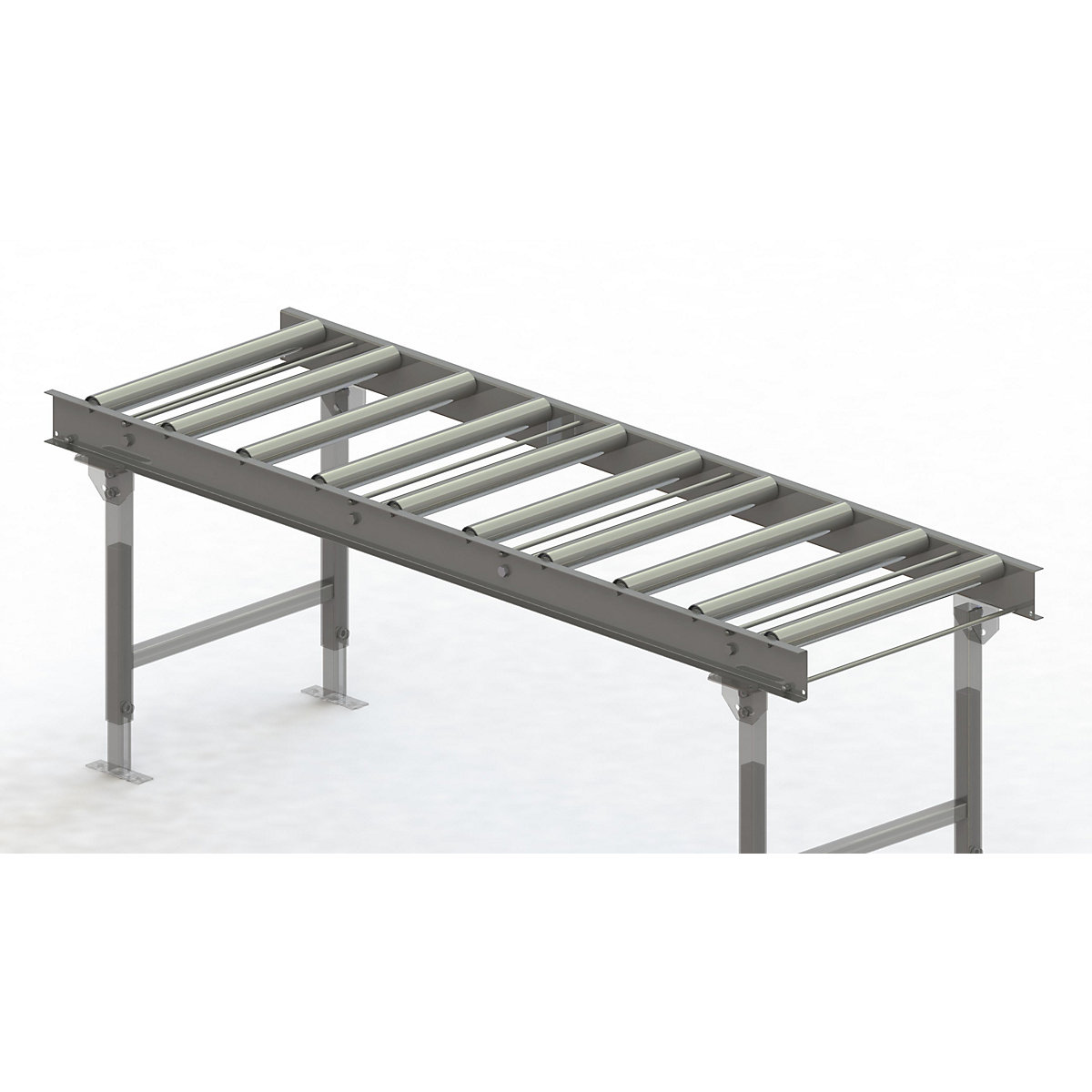 Gura – Roller conveyor, steel frame with zinc plated steel rollers, track width 600 mm, distance between axles 200 mm, length 2 m
