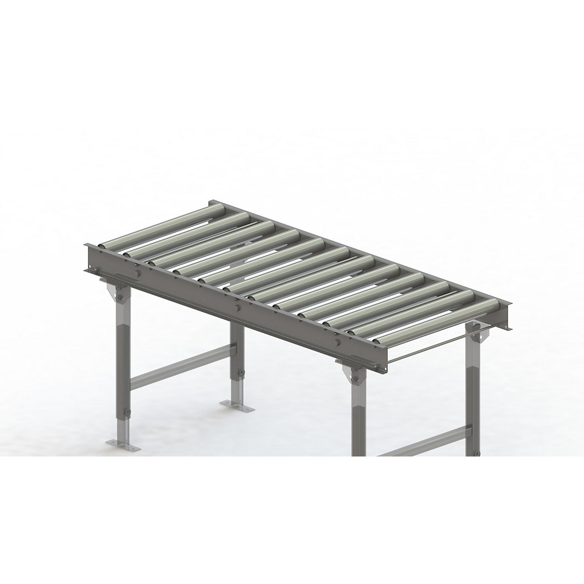 Gura – Roller conveyor, steel frame with zinc plated steel rollers, track width 600 mm, distance between axles 125 mm, length 1.5 m