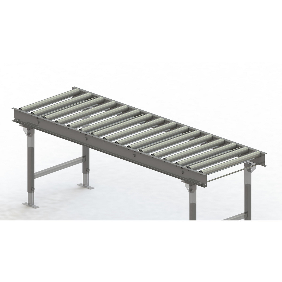 Gura – Roller conveyor, steel frame with zinc plated steel rollers, track width 600 mm, distance between axles 125 mm, length 2 m