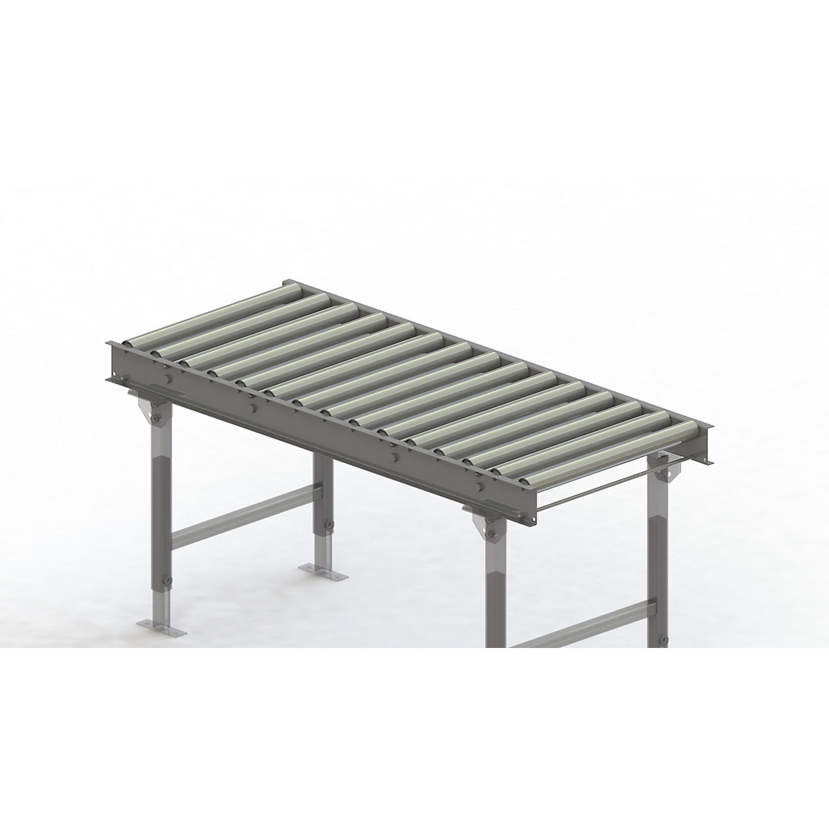 Roller conveyor, steel frame with zinc plated steel rollers – Gura, track width 600 mm, distance between axles 100 mm, length 1.5 m-5
