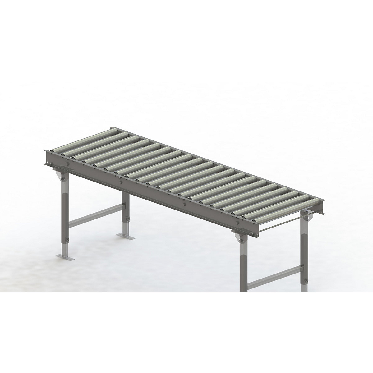 Gura – Roller conveyor, steel frame with zinc plated steel rollers, track width 600 mm, distance between axles 100 mm, length 2 m