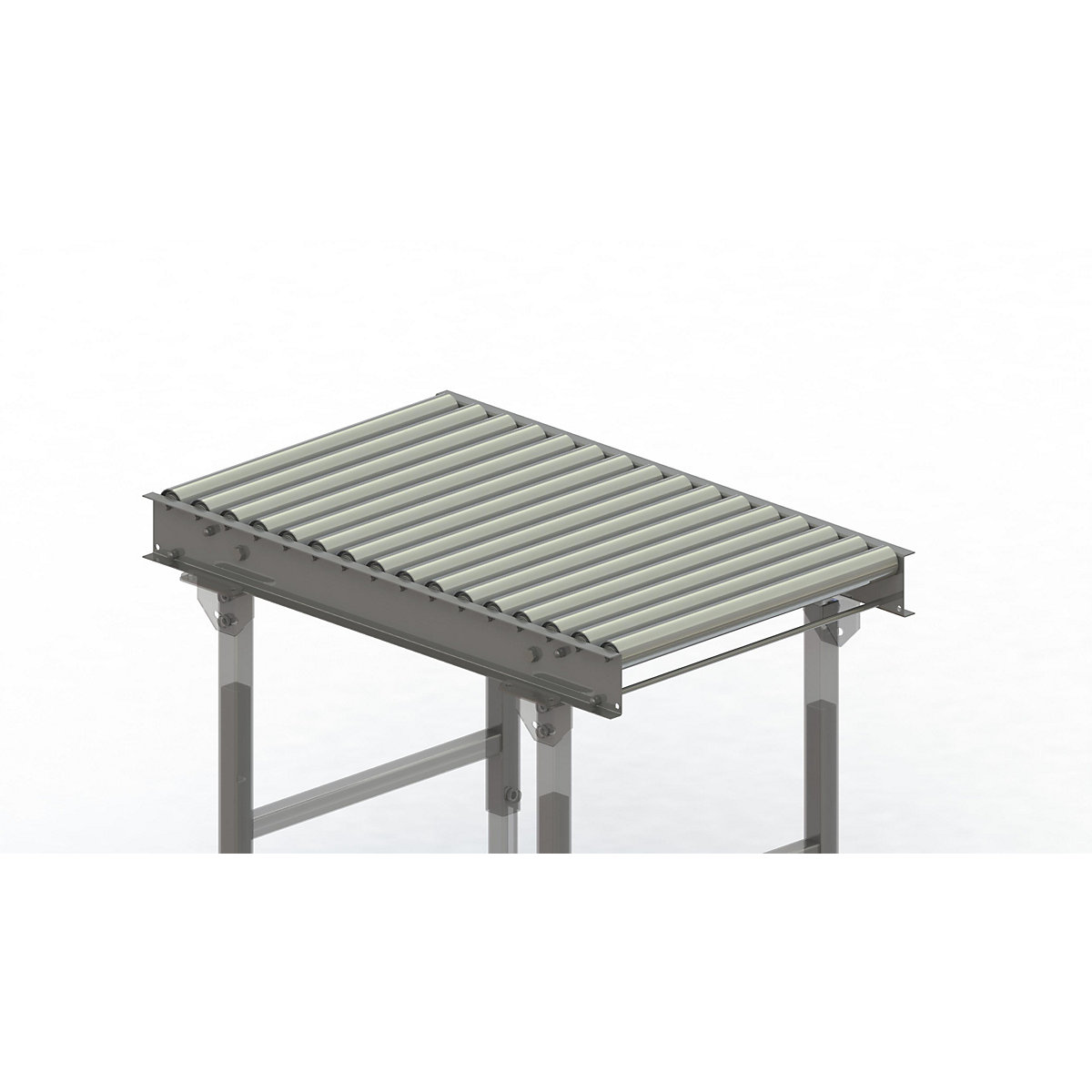 Gura – Roller conveyor, steel frame with zinc plated steel rollers, track width 600 mm, distance between axles 62.5 mm, length 1 m