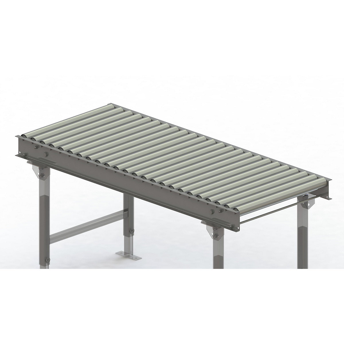 Gura – Roller conveyor, steel frame with zinc plated steel rollers, track width 600 mm, distance between axles 62.5 mm, length 1.5 m