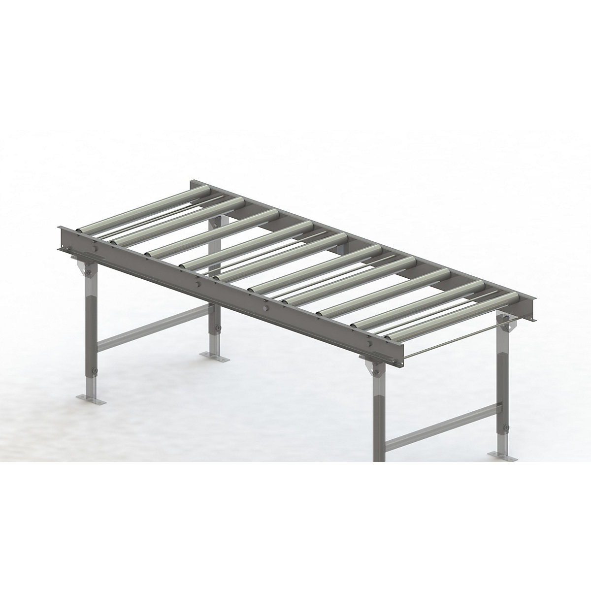 Gura – Roller conveyor, steel frame with zinc plated steel rollers, track width 750 mm, distance between axles 200 mm, length 2 m