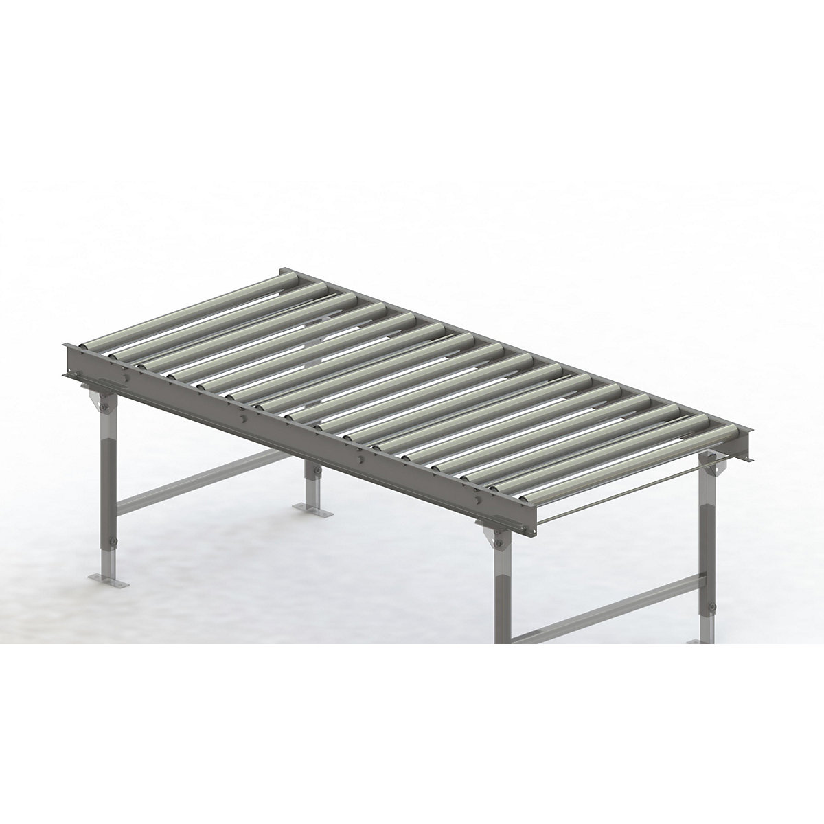 Gura – Roller conveyor, steel frame with zinc plated steel rollers, track width 900 mm, distance between axles 125 mm, length 2 m