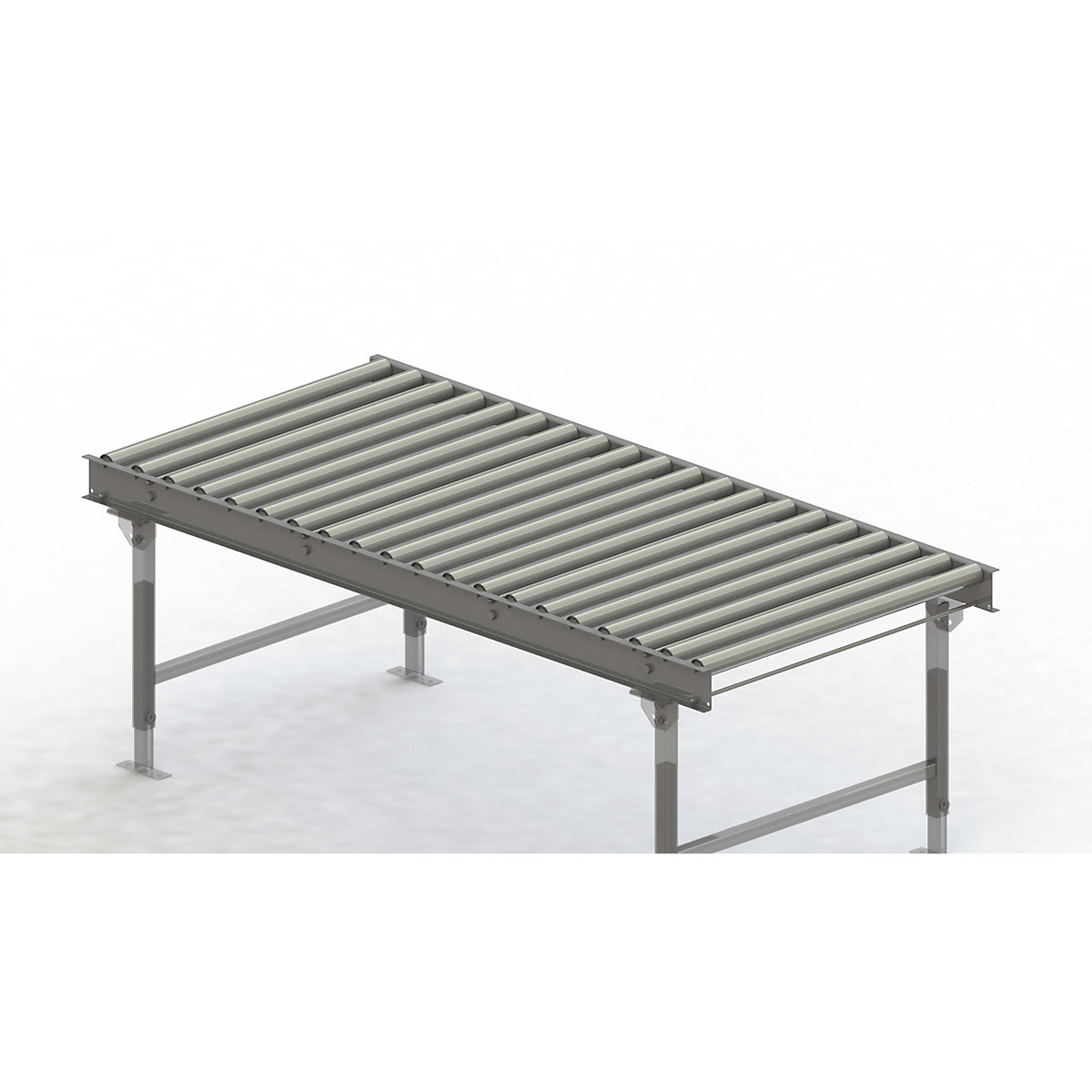 Gura – Roller conveyor, steel frame with zinc plated steel rollers, track width 900 mm, distance between axles 100 mm, length 2 m