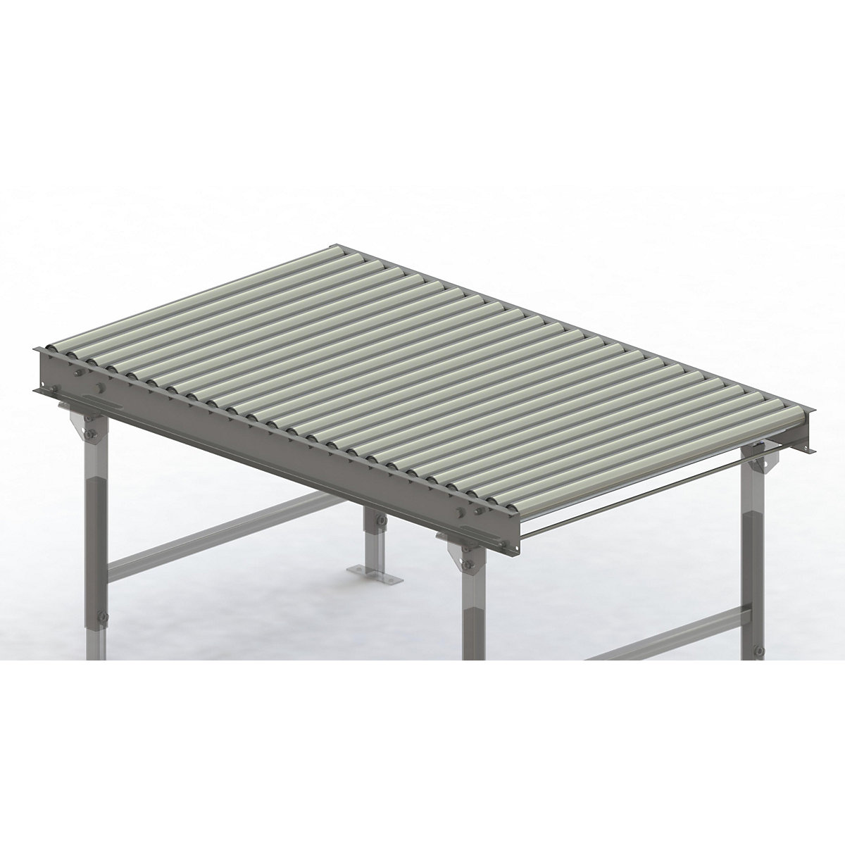 Roller conveyor, steel frame with zinc plated steel rollers – Gura, track width 900 mm, distance between axles 62.5 mm, length 1.5 m-7