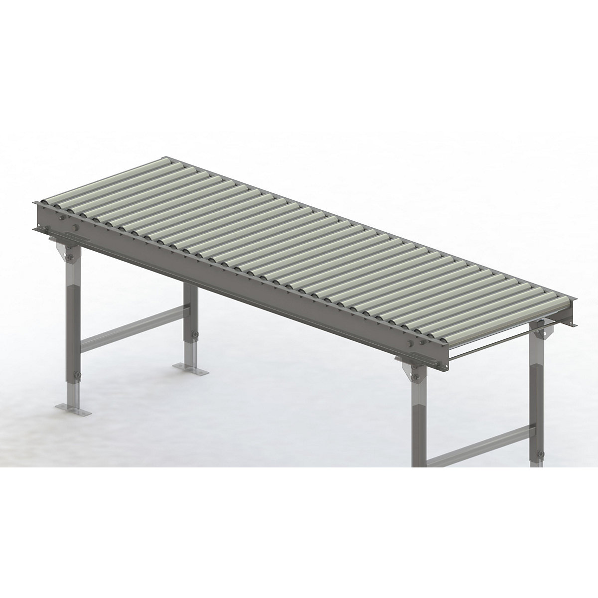 Gura – Roller conveyor, steel frame with zinc plated steel rollers, track width 600 mm, distance between axles 62.5 mm, length 2 m