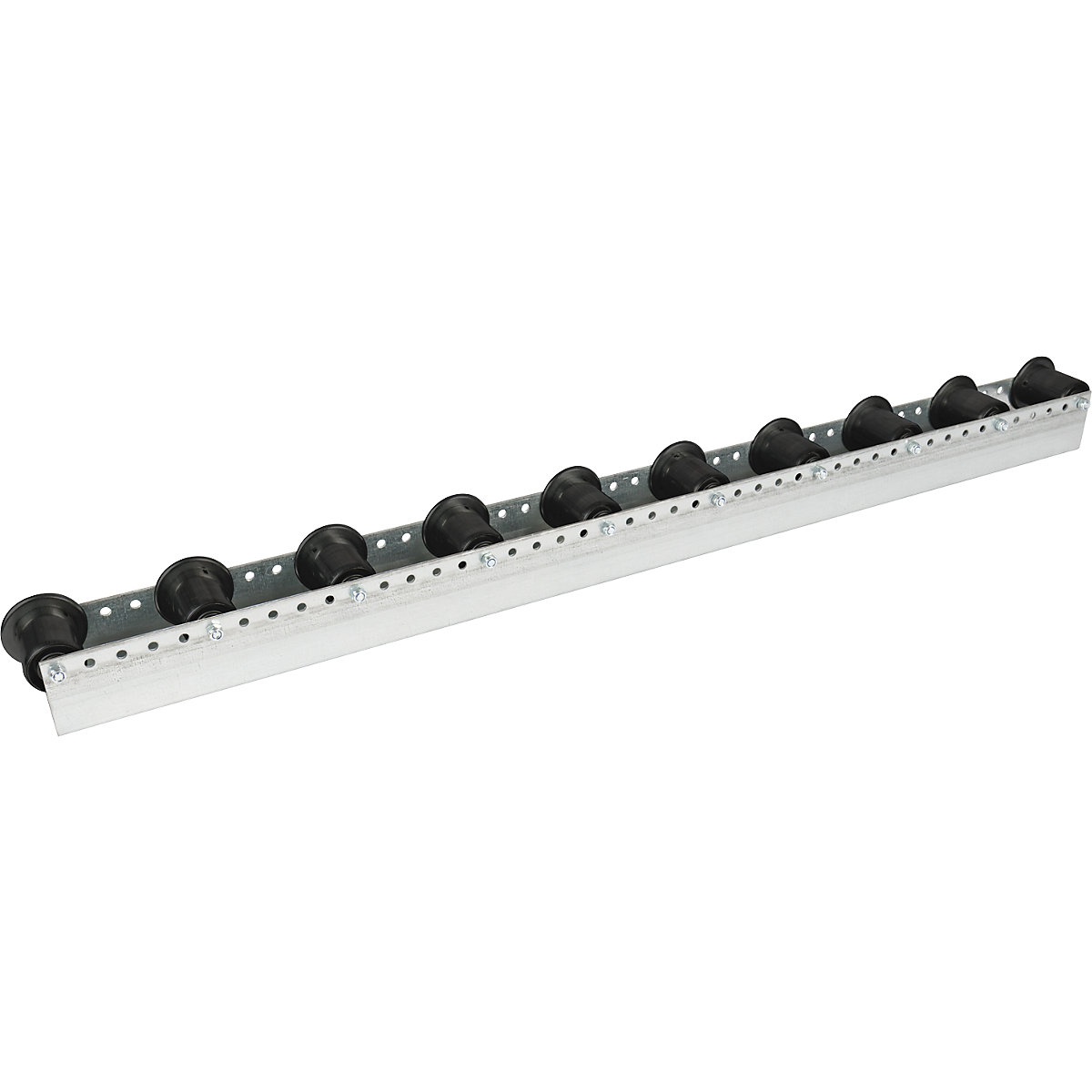Roller track with flanged rollers spacing 130 mm, Ø 50 mm, plastic
