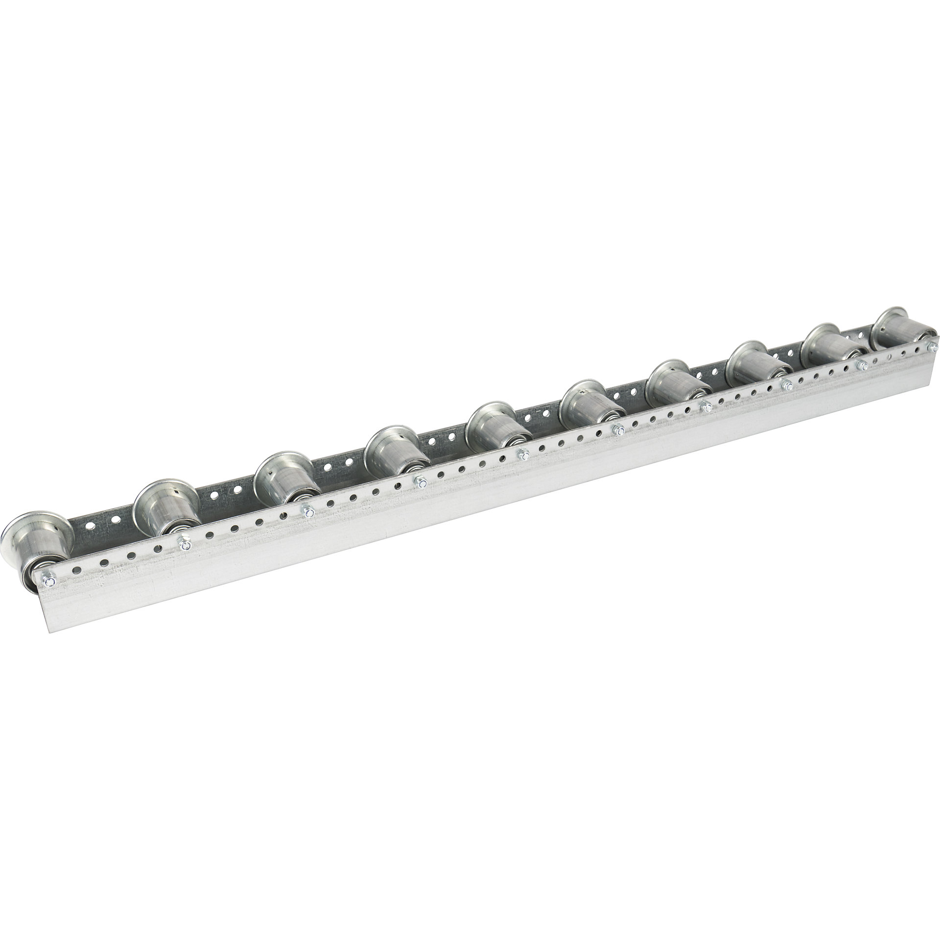 Roller track with flanged rollers spacing 130 mm, Ø 50 mm, steel