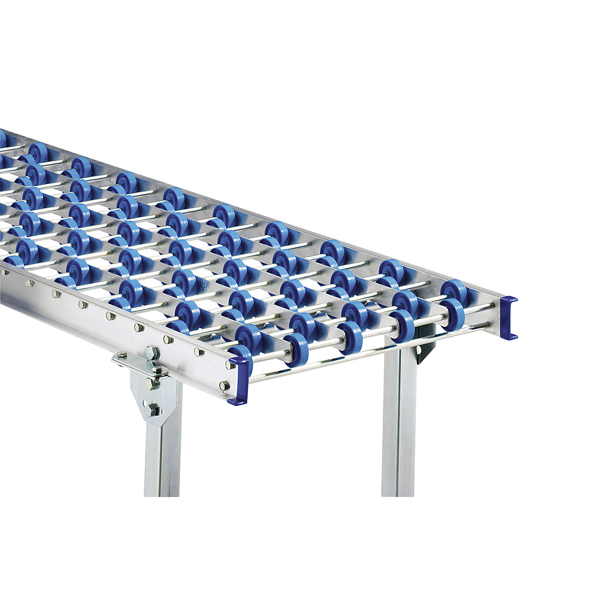 Light duty skate wheel conveyor, aluminium frame with plastic skate wheels - Gura