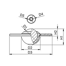 Ø bille porteuse 32 mm, force 125 kg