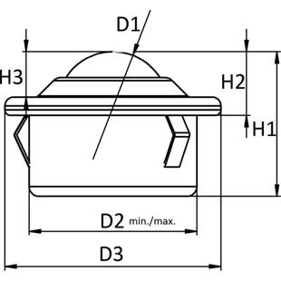 Bille porteuse avec collerette et clip