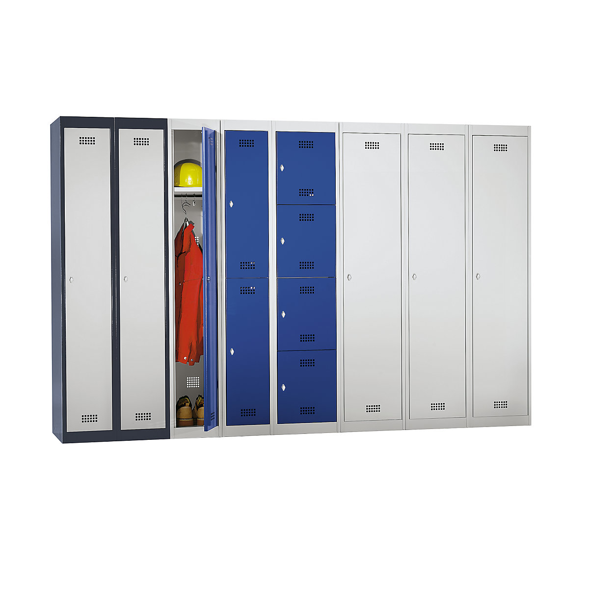 Steel locker, flat pack – Wolf (Product illustration 2)-1