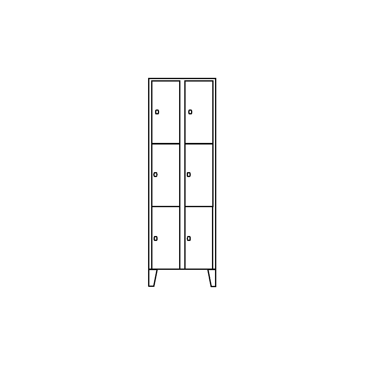Munich 3-fold compartment locker – Wolf (Product illustration 10)-9