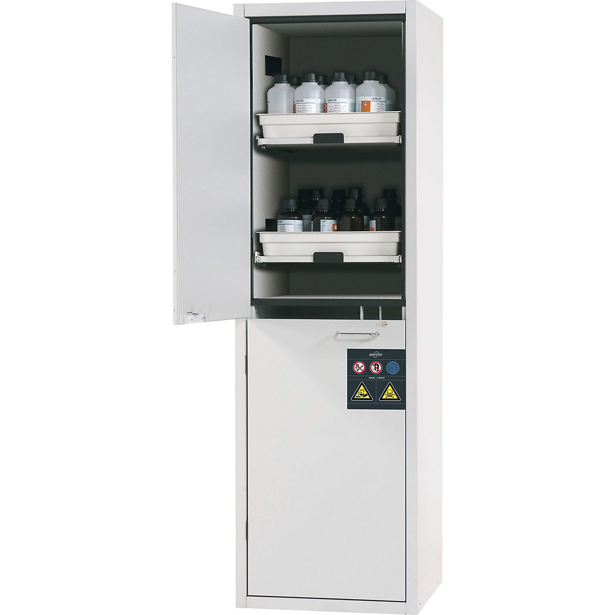 Full height safety cupboard for acids and alkalis - asecos