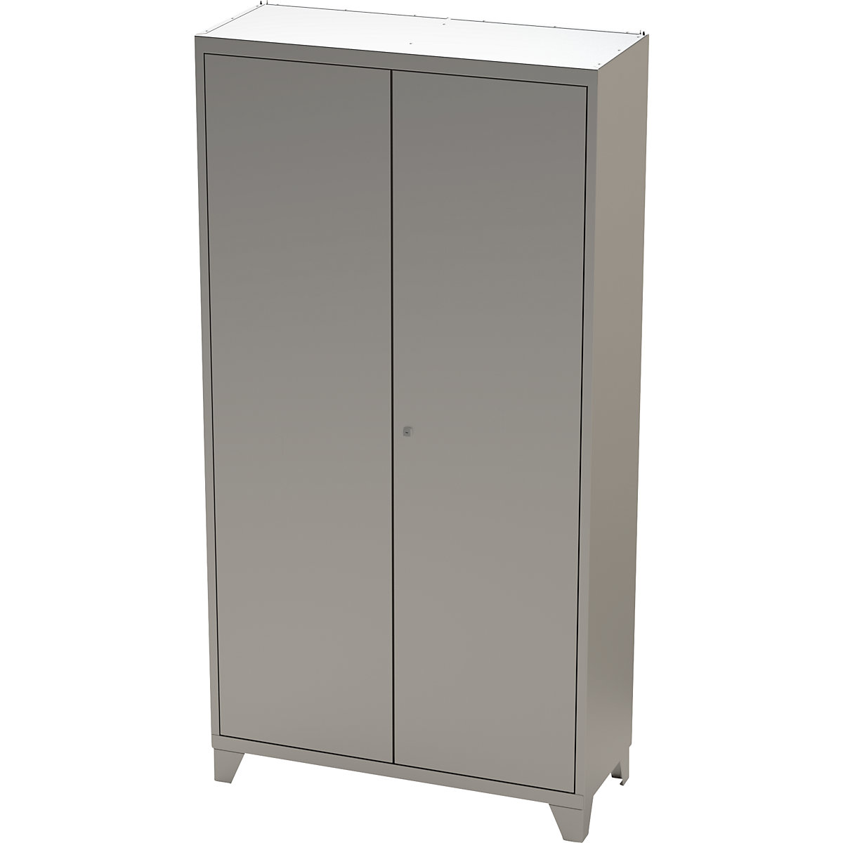 Stainless steel double door cupboard with stud feet (Product illustration 3)-2
