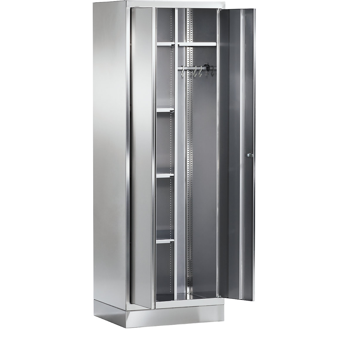 Stainless steel locker for cleaning products