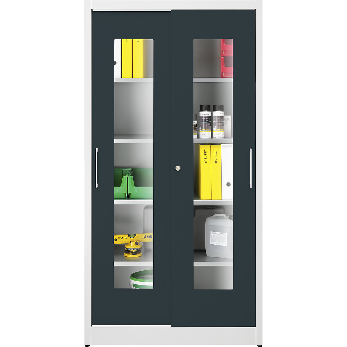 Vision panel sliding door cupboard - mauser