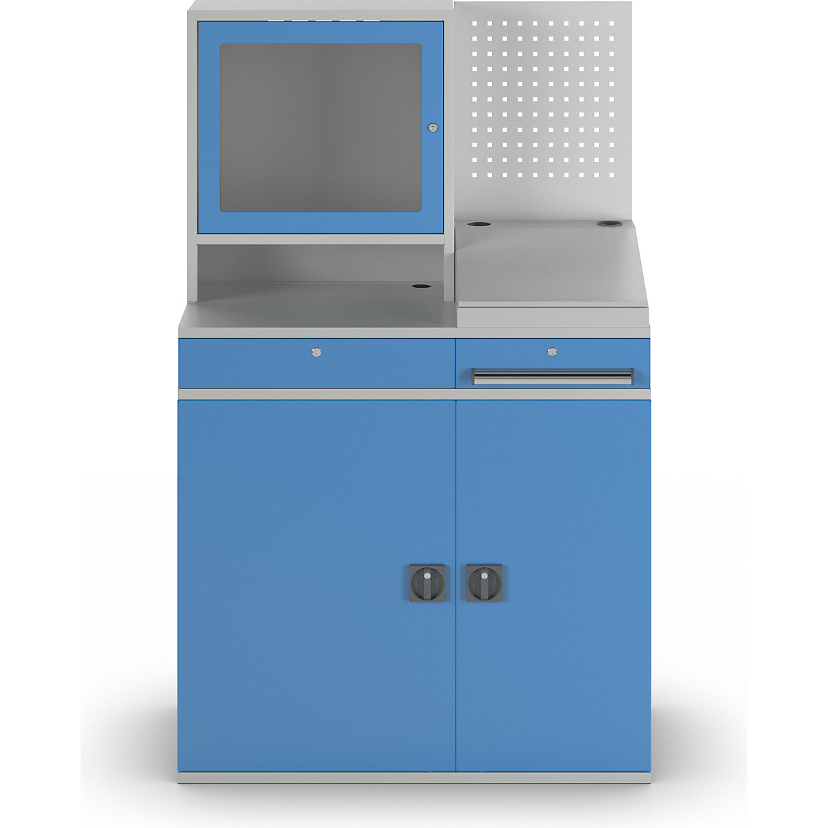 Computer workstation, sheet steel – eurokraft pro (Product illustration 5)-4