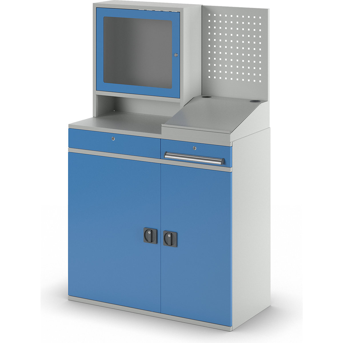 Computer workstation, sheet steel – eurokraft pro (Product illustration 3)-2