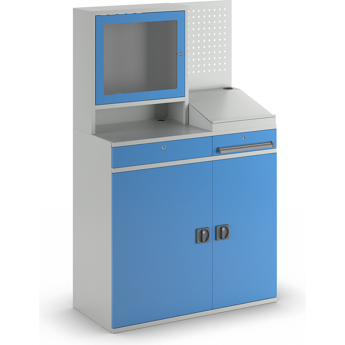 Computer workstation, sheet steel – eurokraft pro (Product illustration 4)-3