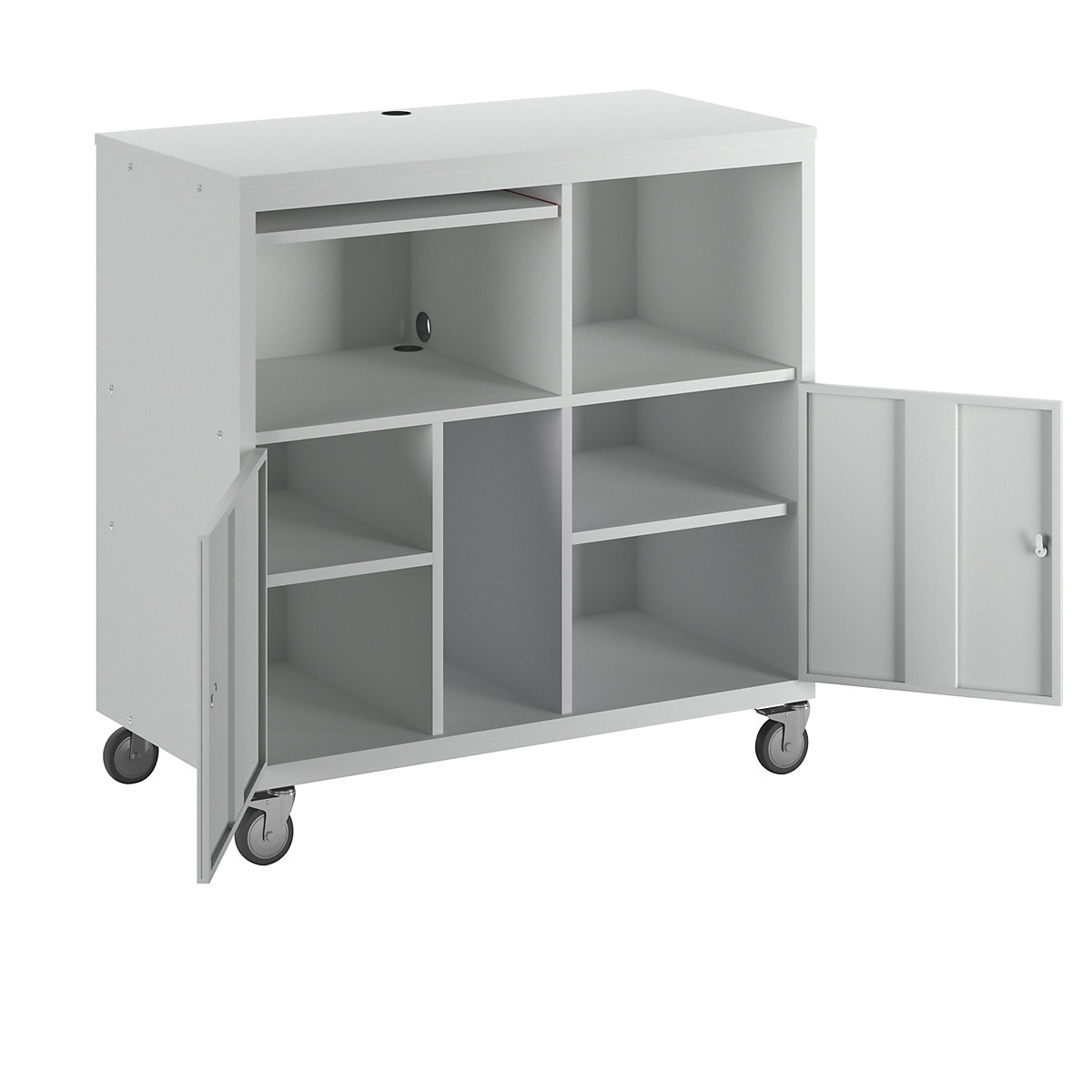 PC desk, mobile – eurokraft basic (Product illustration 12)-11