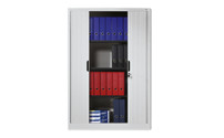Roller shutter cupboard with horizontal shutter