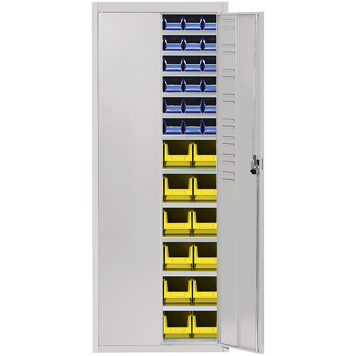 Storage cupboard with open fronted storage bins – mauser