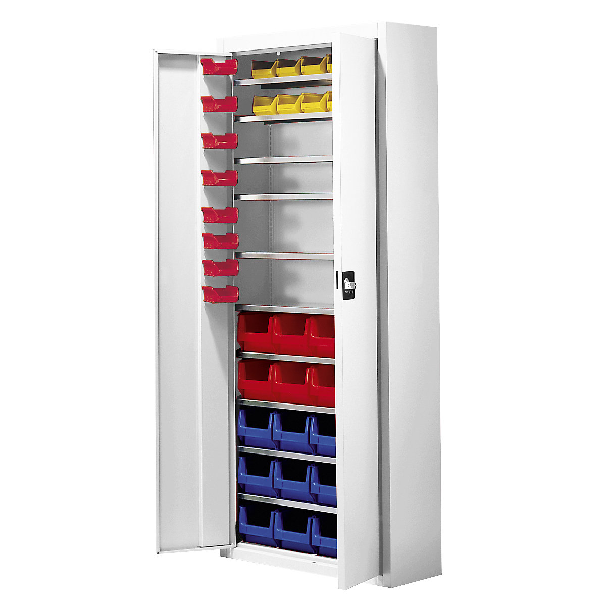 Storage cupboard with open fronted storage bins - mauser