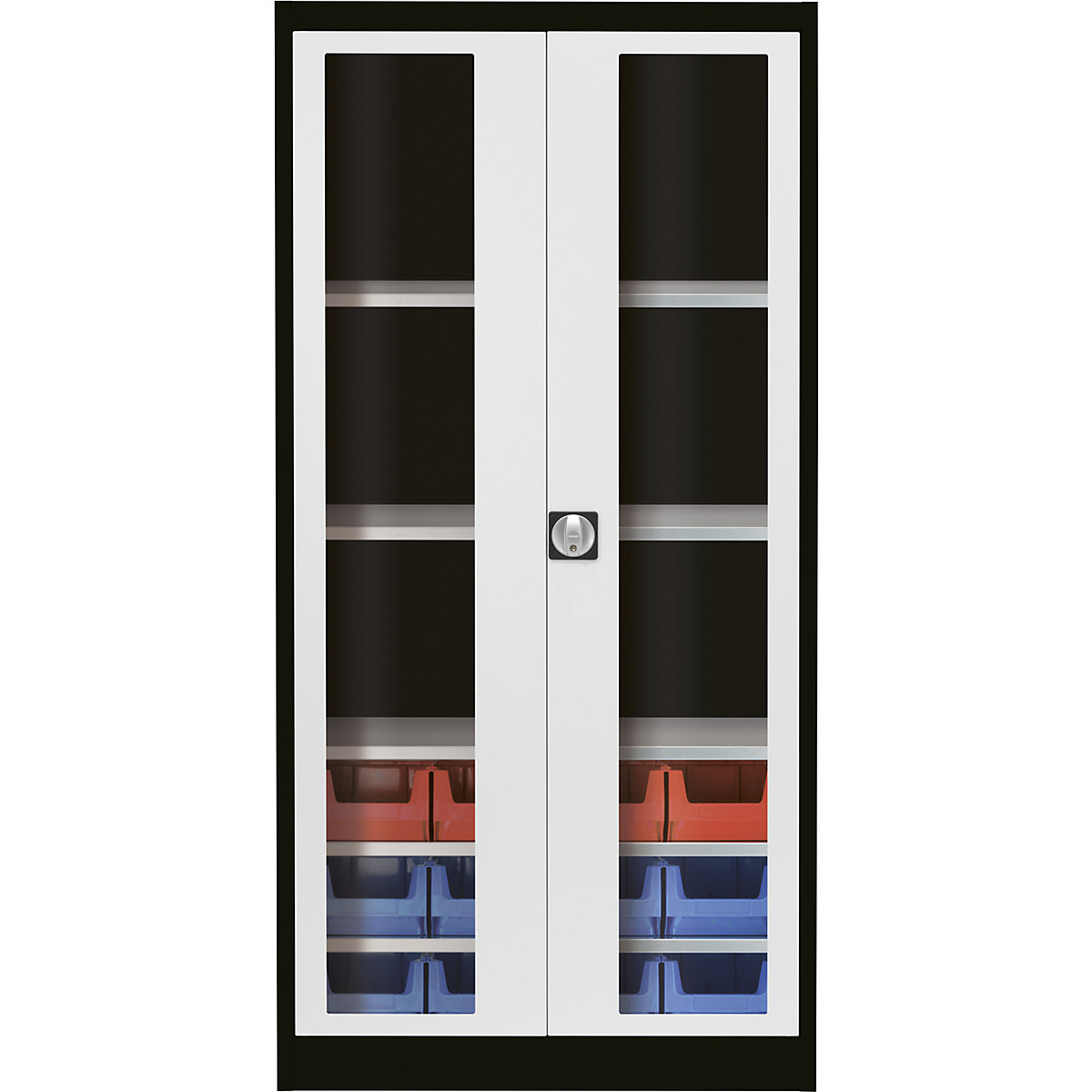 Vision panel double door cupboard - mauser